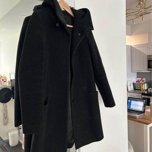 Aritzia Babaton Virgin Wool & Cashmere Blend Coat with Hood